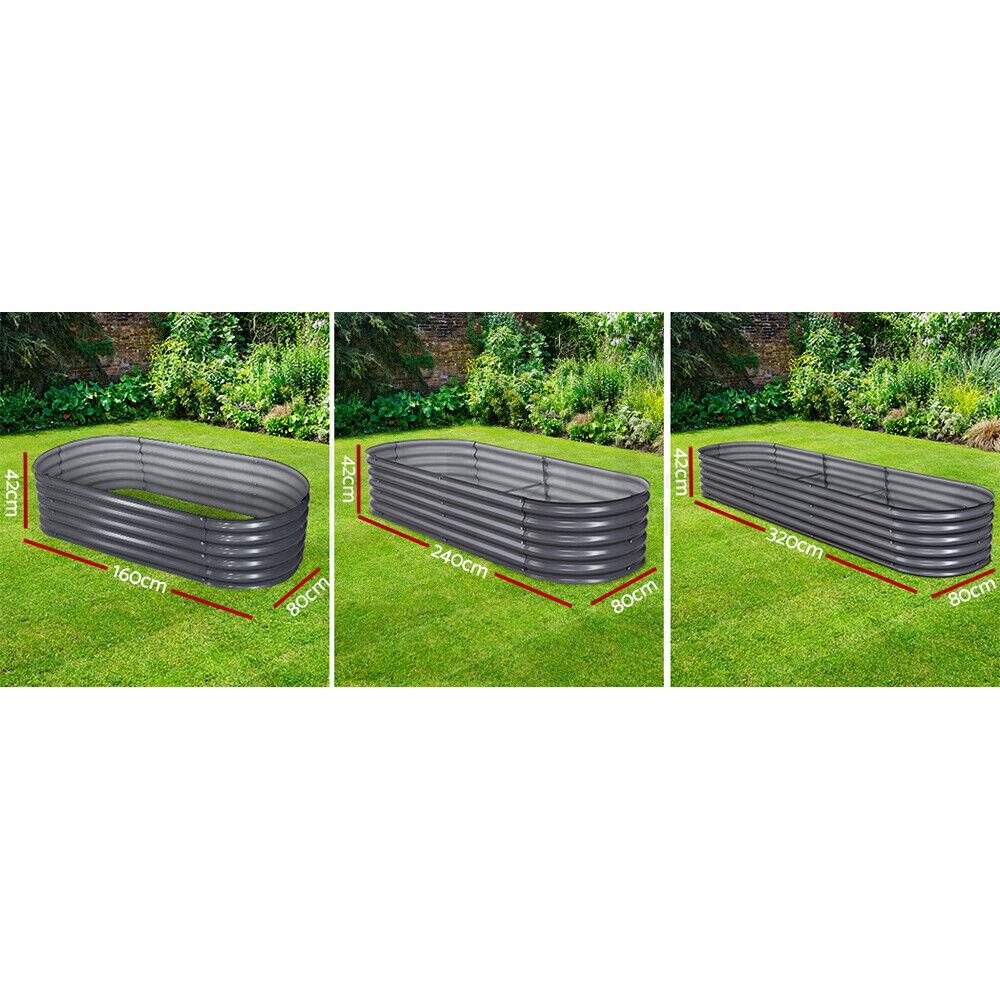 Greenfingers Garden Bed Kit Galvanised Steel Raised Garden Beds Kit Planter Oval