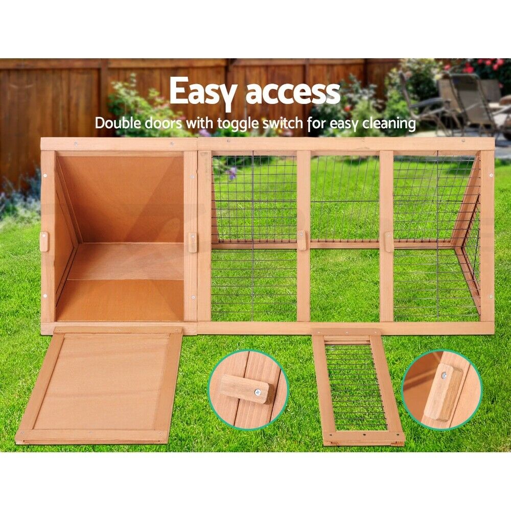 Rabbit Hutch Chicken Coop Run Wooden Cage House Outdoor Large