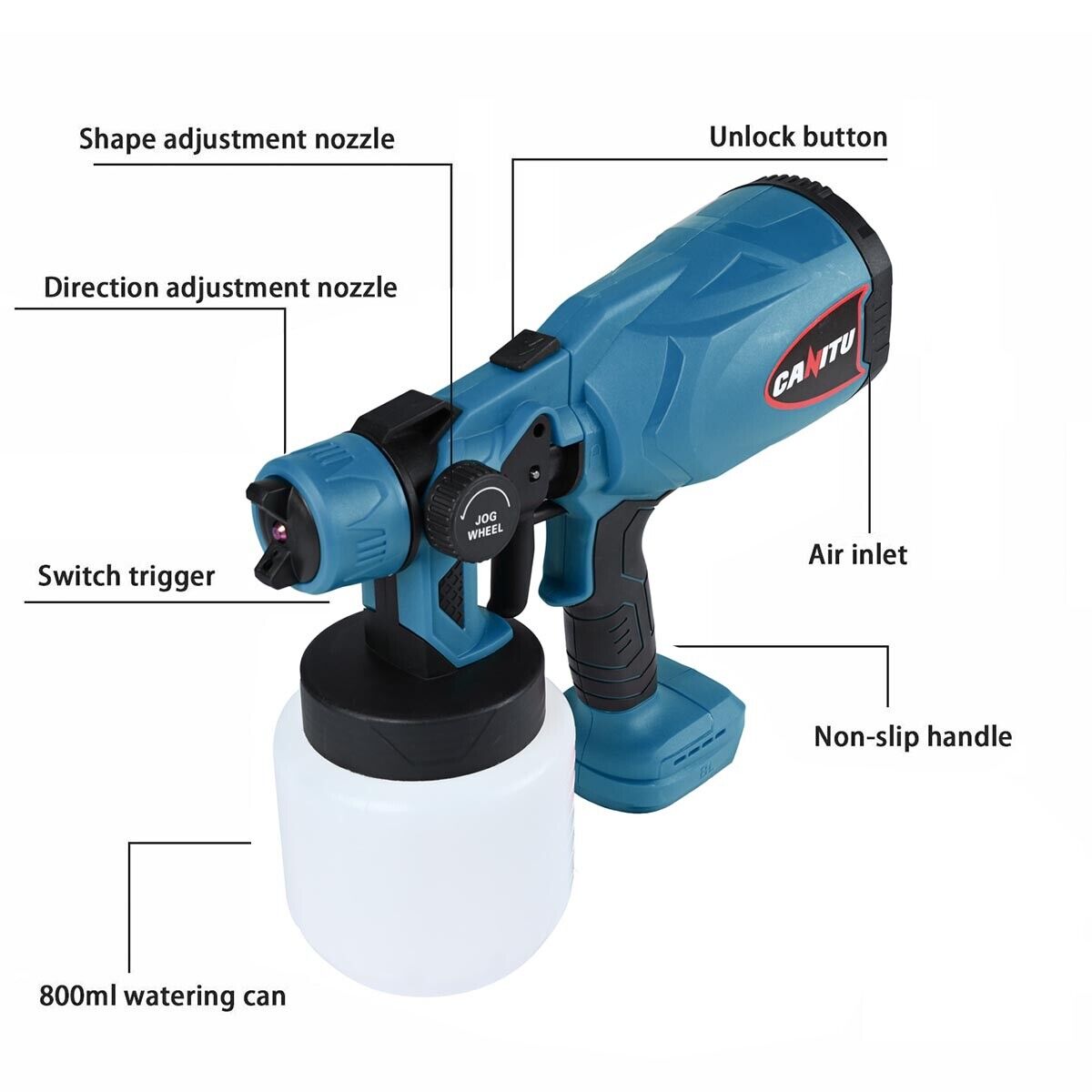 Cordless High Pressure Spray Gun Airless Paint Sprayer For Makita 18V Battery