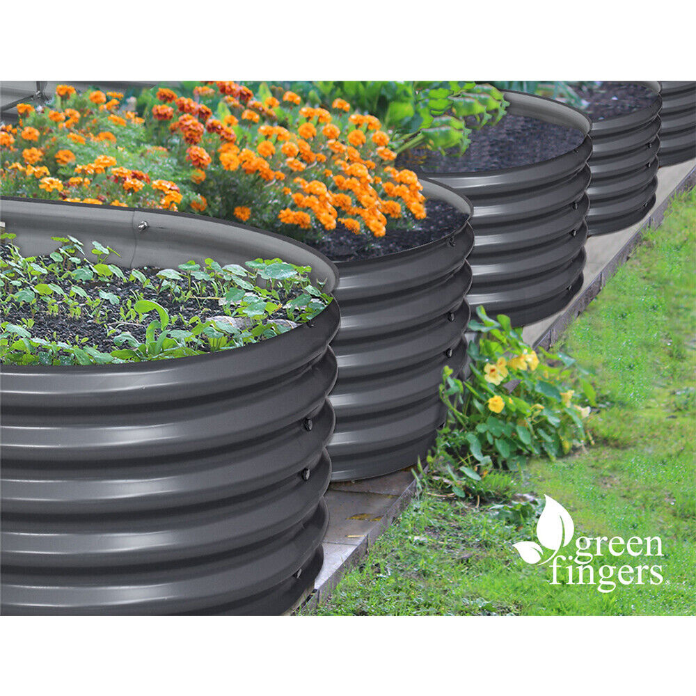 Greenfingers Garden Bed Kit Galvanised Steel Raised Garden Beds Kit Planter Oval