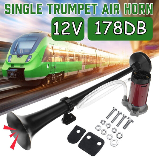 178DB Super Loud Car Single Trumpet Air Horn DC 12V Compressor Boat Train Mega