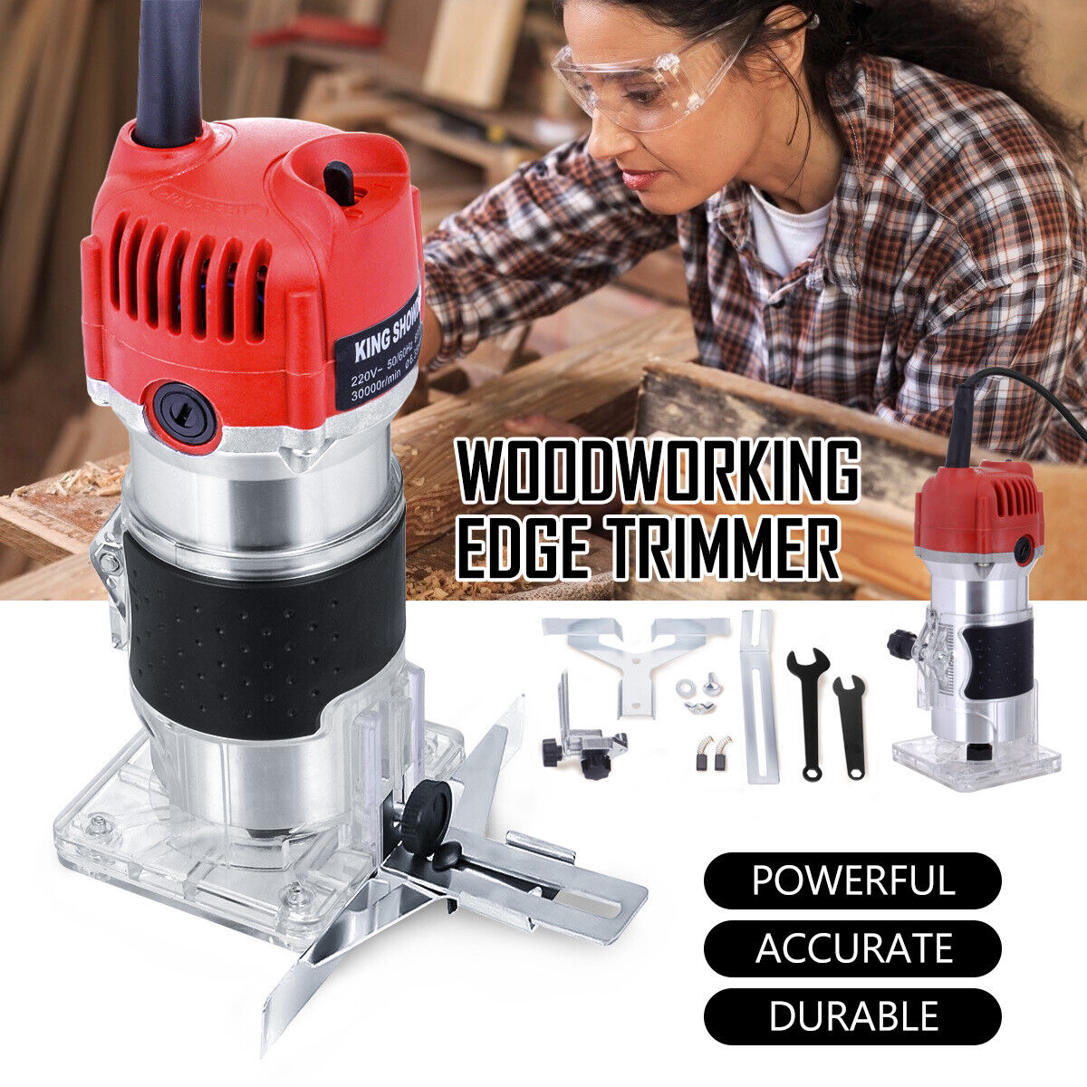 800W Wood Trim Router Woodworking Power Tool 30000 RPM Electric Hand Trimmer AU