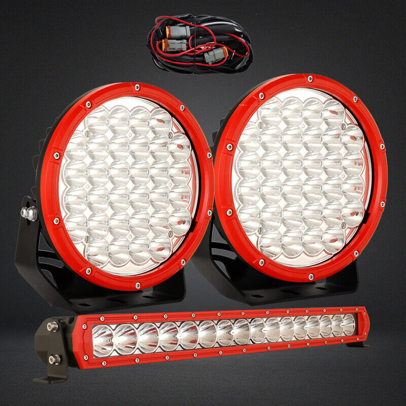 New OSRAM 22"inch LED Light Bar 9" Round Driving Lights Spotlight Spot Headlight