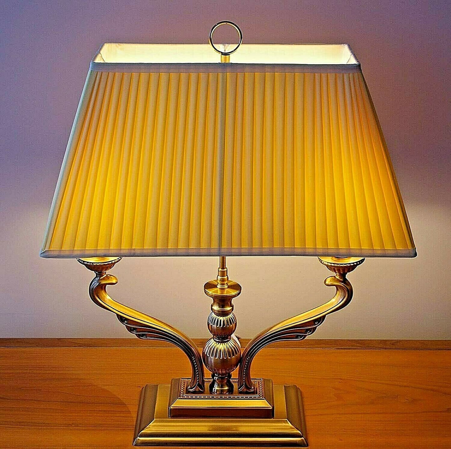 Luxury American Antique Style Table Bedside LAMPS Lampshades Brass Table Lamp