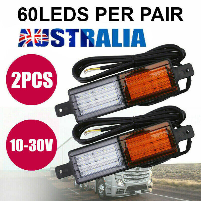 2x 30 LED Bullbar Indicator Lights Front Park DRL Amber For ARB TJM Marker Lamp