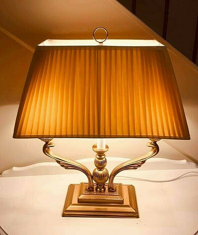 Luxury American Antique Style Table Bedside LAMPS Lampshades Brass Table Lamp