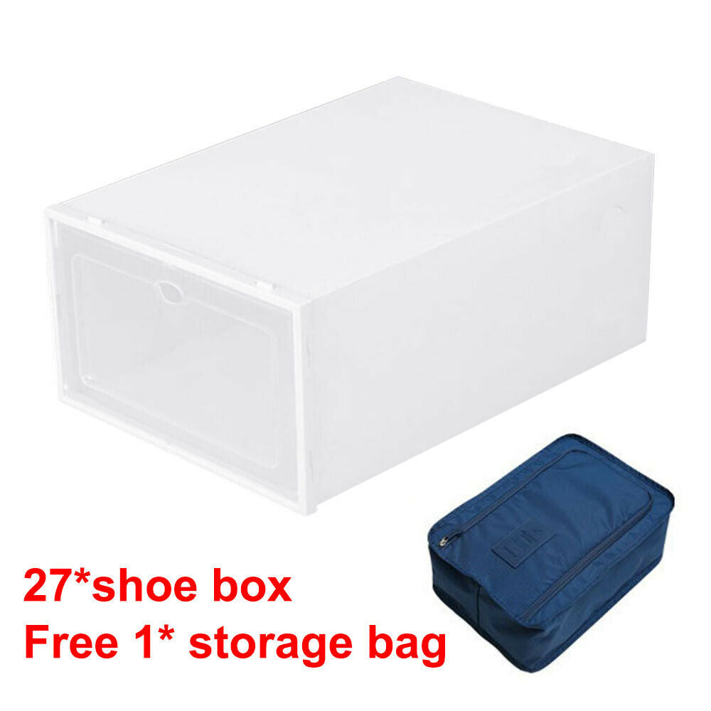 Shoe Display Cases Box Rack Large Storage Cabinet Plastic Boxes Oragniser Drawer