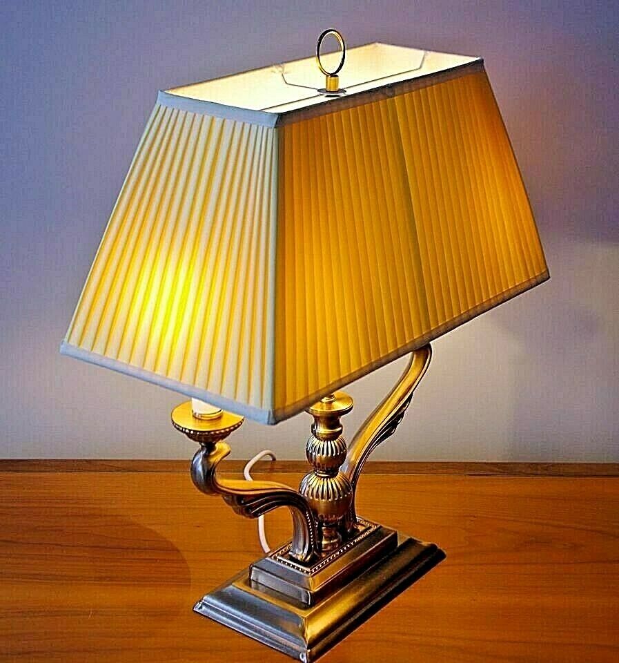 Luxury American Antique Style Table Bedside LAMPS Lampshades Brass Table Lamp