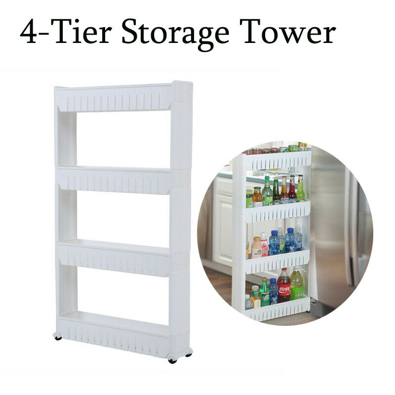 Slim Slide Out Storage Kitchen Pull Out Cart Trolley Shelf Narrow Places Rack AU