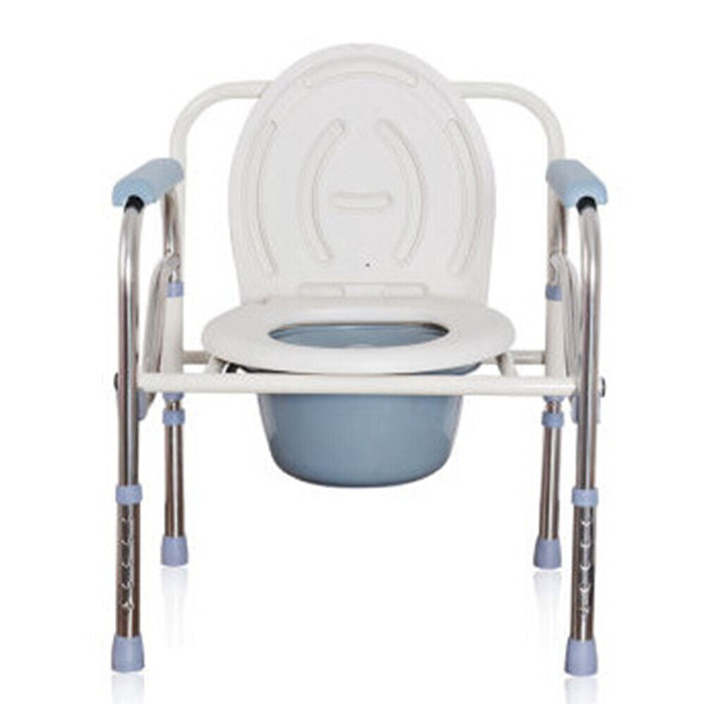 Bedside Bathroom Foldable Commode Toilet Chair Adjustable Shower Stainless