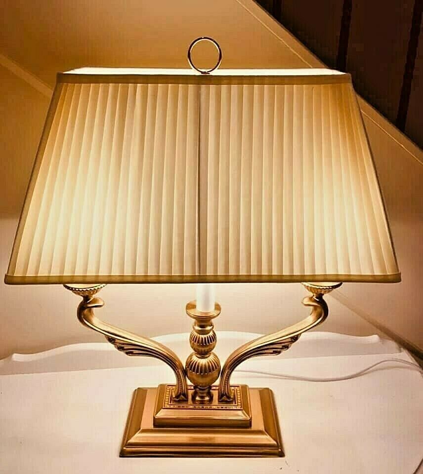 Luxury American Antique Style Table Bedside LAMPS Lampshades Brass Table Lamp