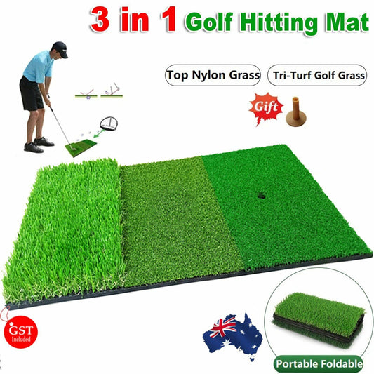 Golf Mat 3-in-1 Practice Mat Outdoor Indoor Training Mat Hitting Mat Driving Pad