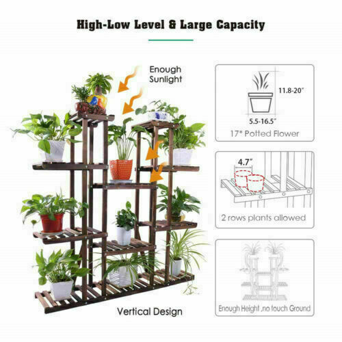 Multi-tier Plant Stand Flower Shelves Heavy Pots Plants Holder Shelf In/ Outdoor