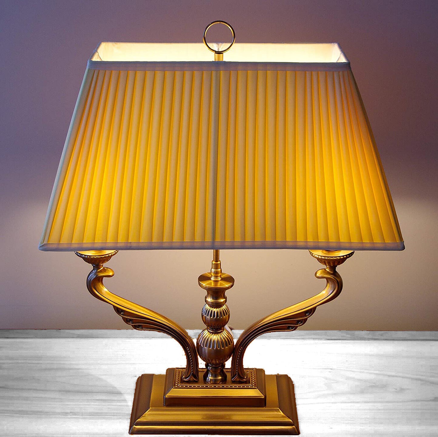 Luxury American Antique Style Table Bedside LAMPS Lampshades Brass Table Lamp