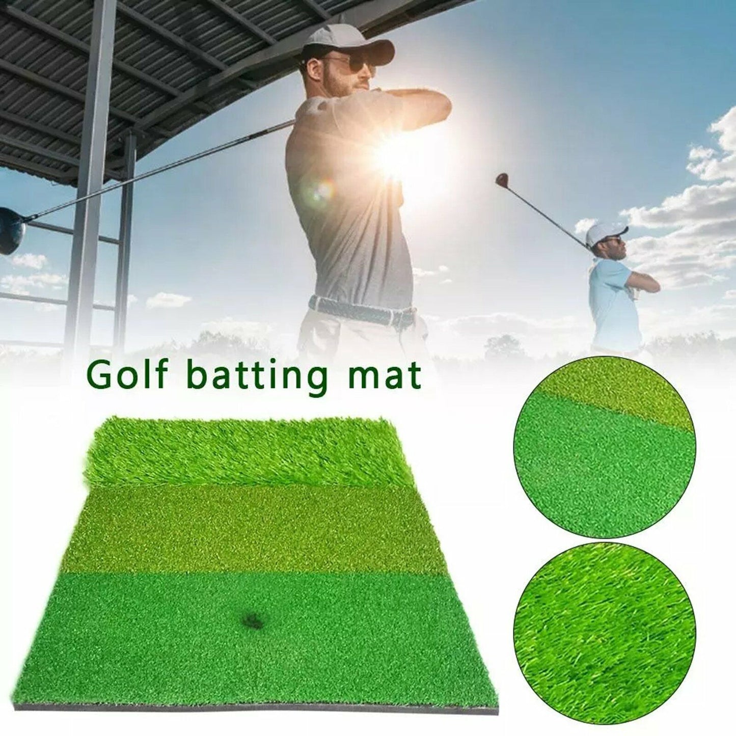 Golf Mat 3-in-1 Practice Mat Outdoor Indoor Training Mat Hitting Mat Driving Pad