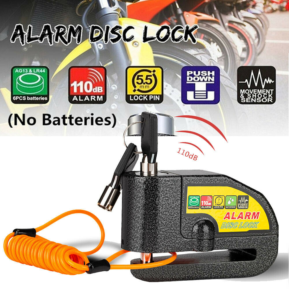 Motorcycle Alarm Disc Lock Brake Handlebar Throttle Grip Lock Bike Security AU