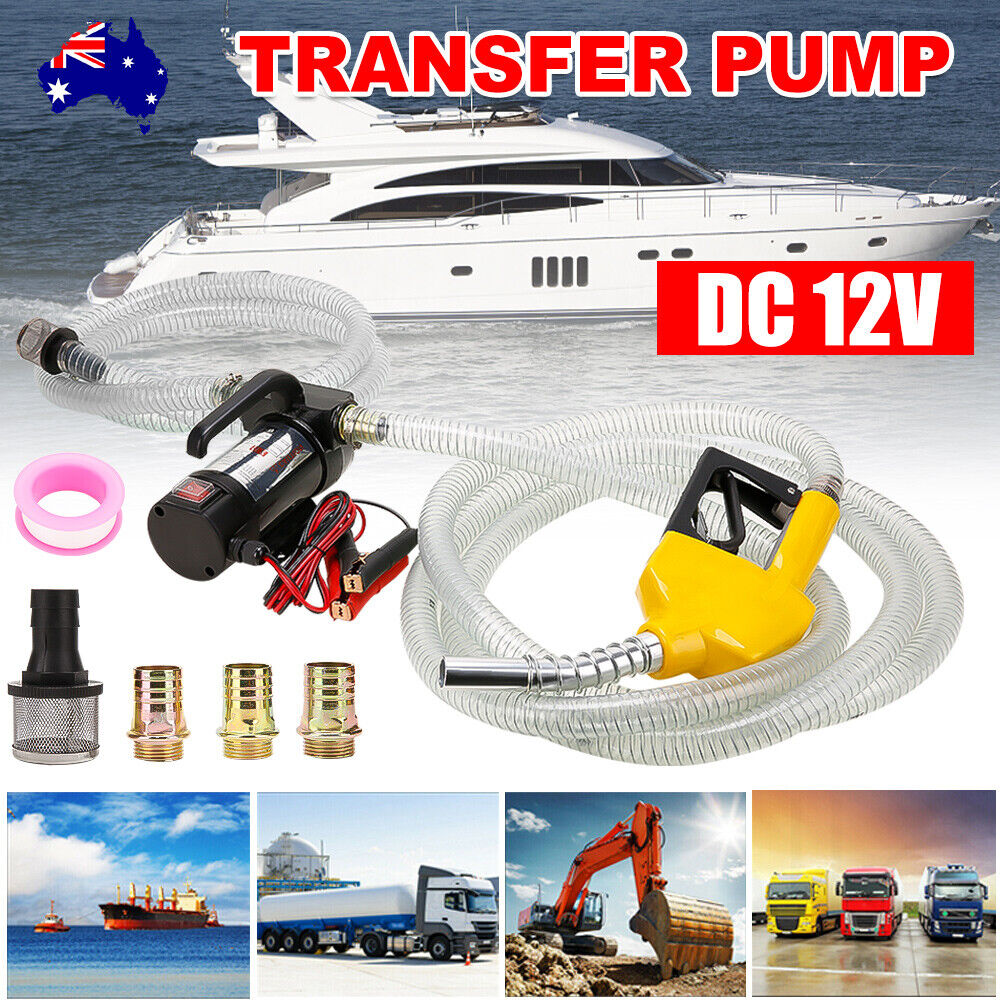 DC 12V Electric Bowser Transfer Pump Extractor Diesel Oil Fuel Auto Car Vehicle