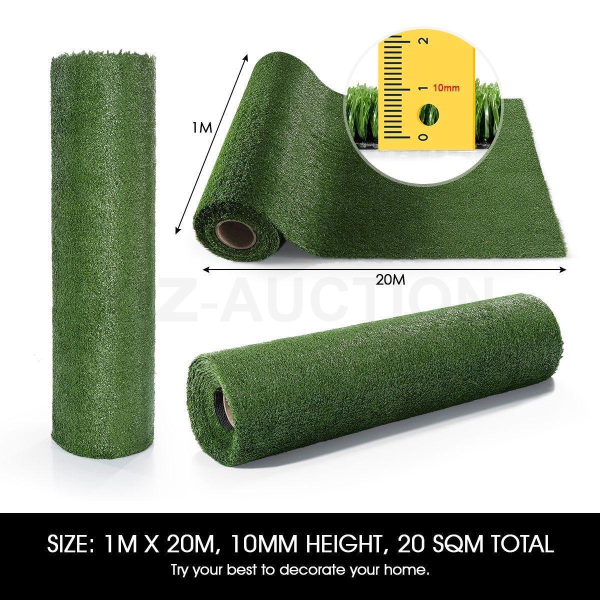 20SQM Artificial Grass Fake Synthetic Turf Plastic Plant Lawn Flooring 12mm