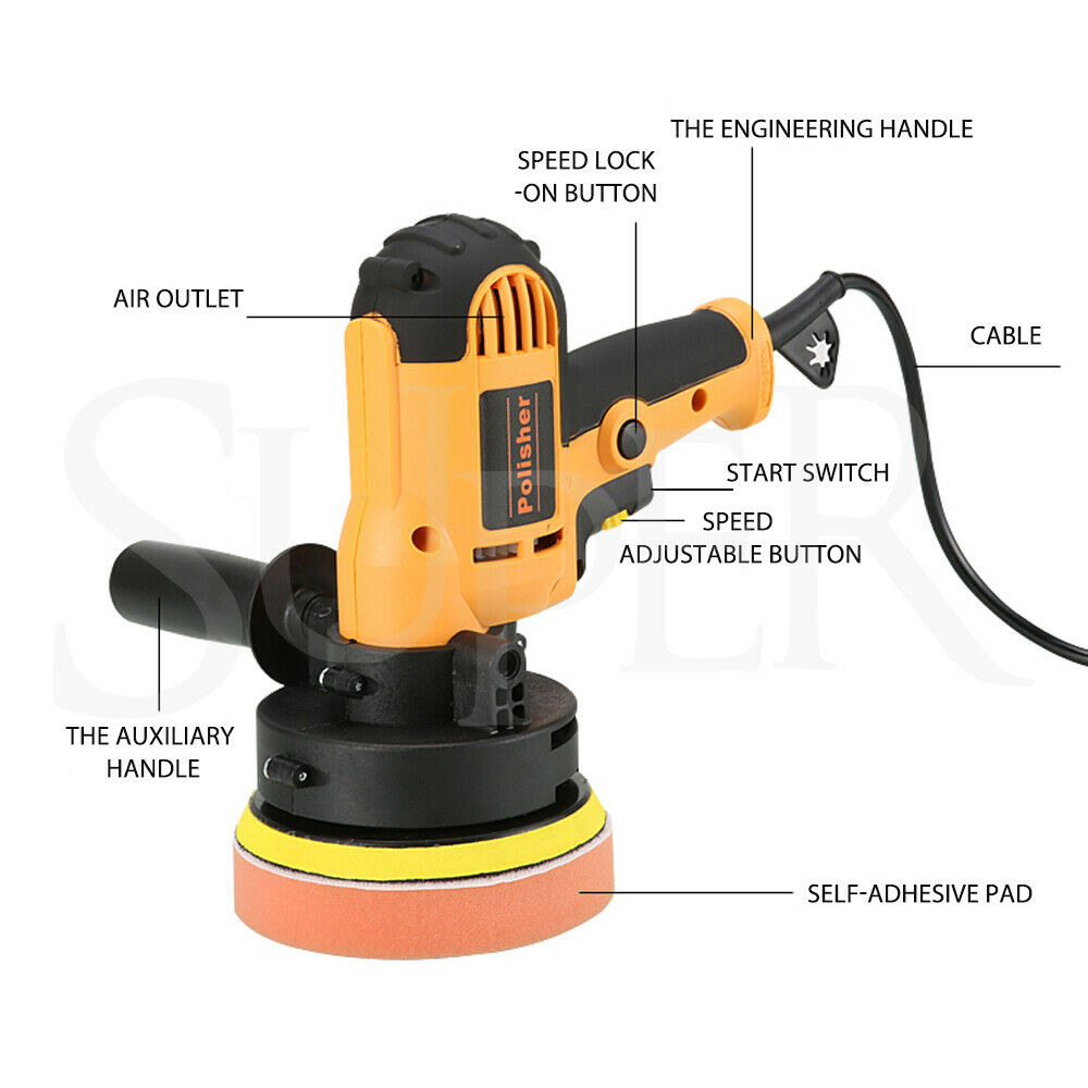 700W Electric Car Polisher 125mm Portable Polishing Machine Waxer Sander Buffer