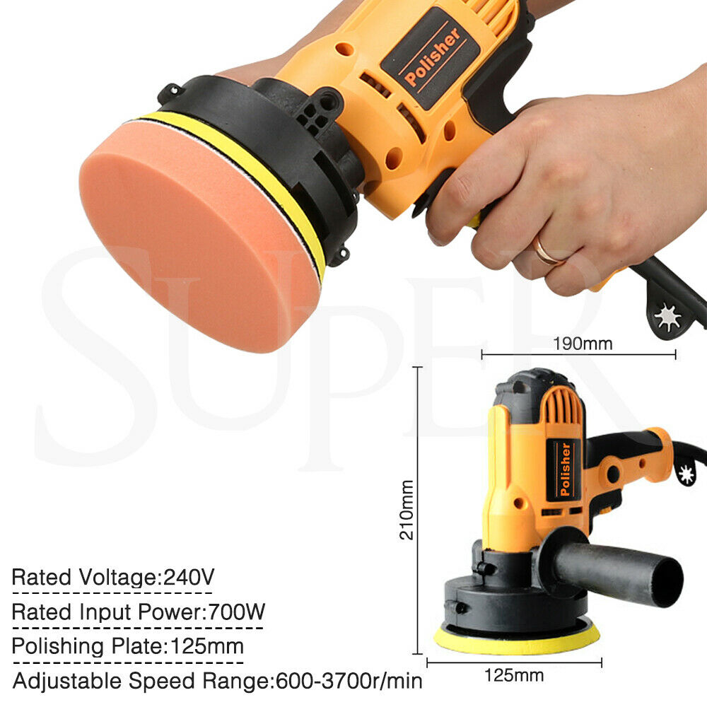 700W Electric Car Polisher 125mm Portable Polishing Machine Waxer Sander Buffer