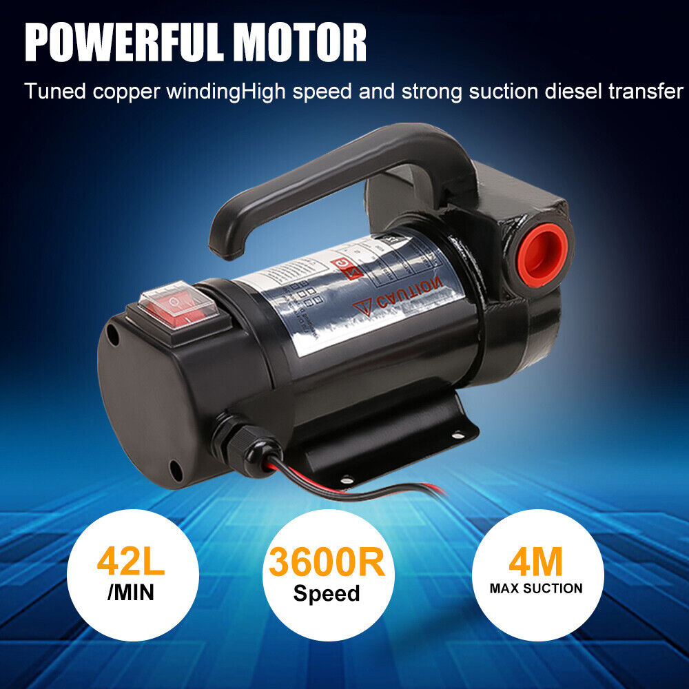 DC 12V Electric Bowser Transfer Pump Extractor Diesel Oil Fuel Auto Car Vehicle