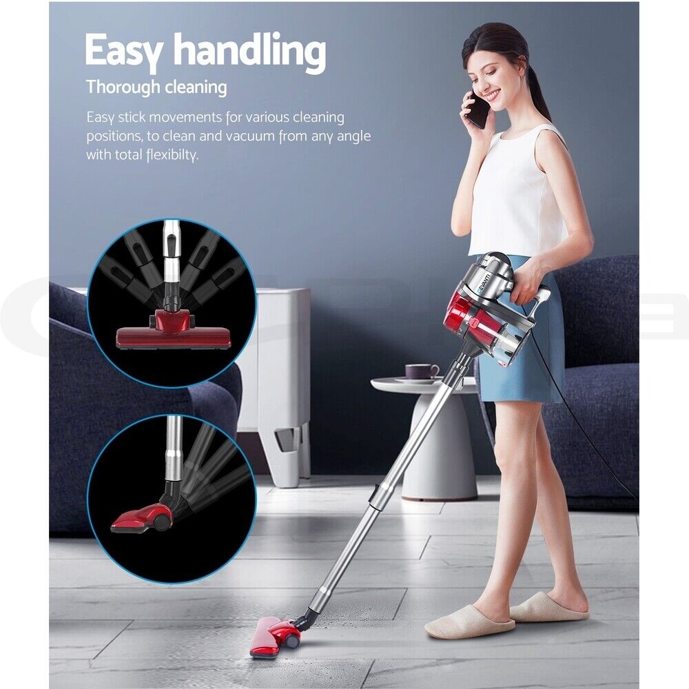 Devanti Handheld Vacuum Cleaner Stick Handstick Corded Bagless Ultra Light Red