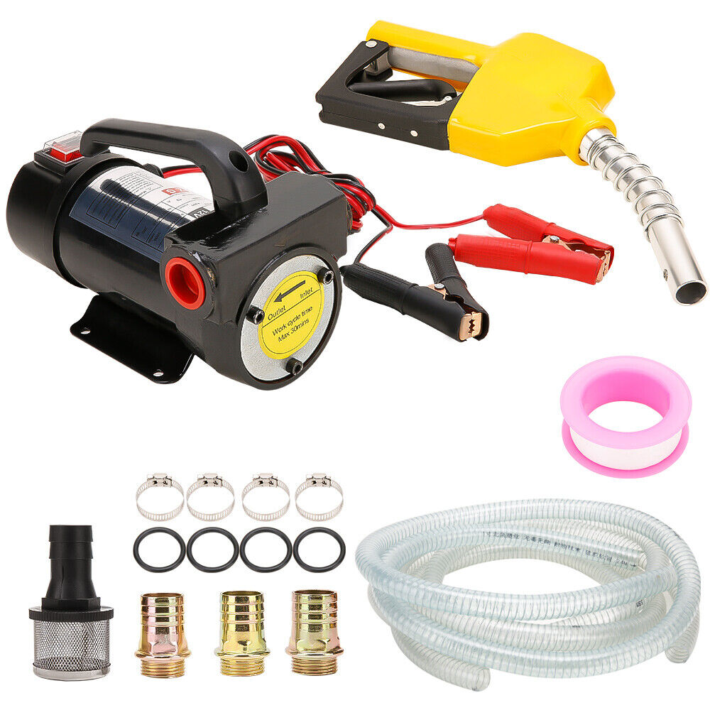 DC 12V Electric Bowser Transfer Pump Extractor Diesel Oil Fuel Auto Car Vehicle