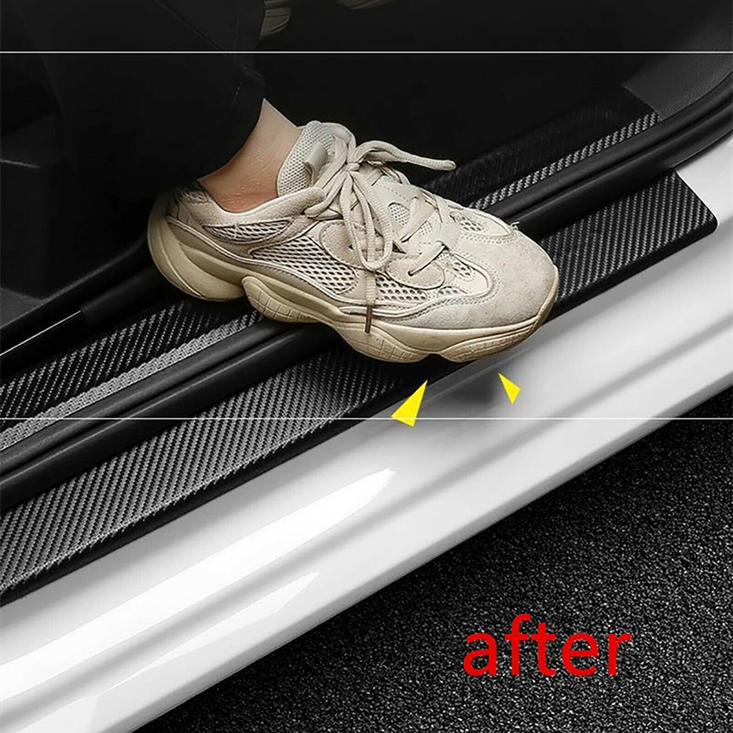 Car Door Sill Protector Edge Sticker Carbon Fiber Rubber DIY Bumper Guard Strip