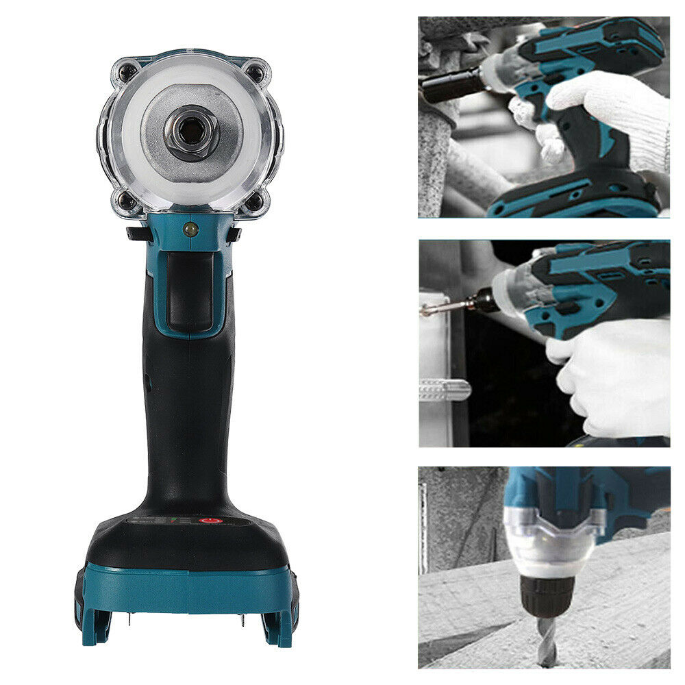 1/2" Driver Brushless Cordless Impact Wrench Rattle Gun w/ Socket For Makita 18V