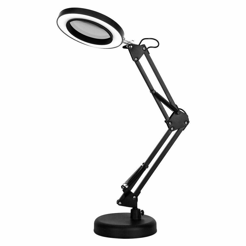 Magnifying Glass with LED Light 5X Magnifier Crafts Reading Desk Stand Lamp USB