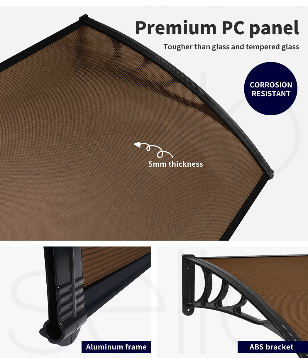 Mountview Window Door Awning Outdoor Canopy Patio Shield Rain Cover 1M X 1.2-6M