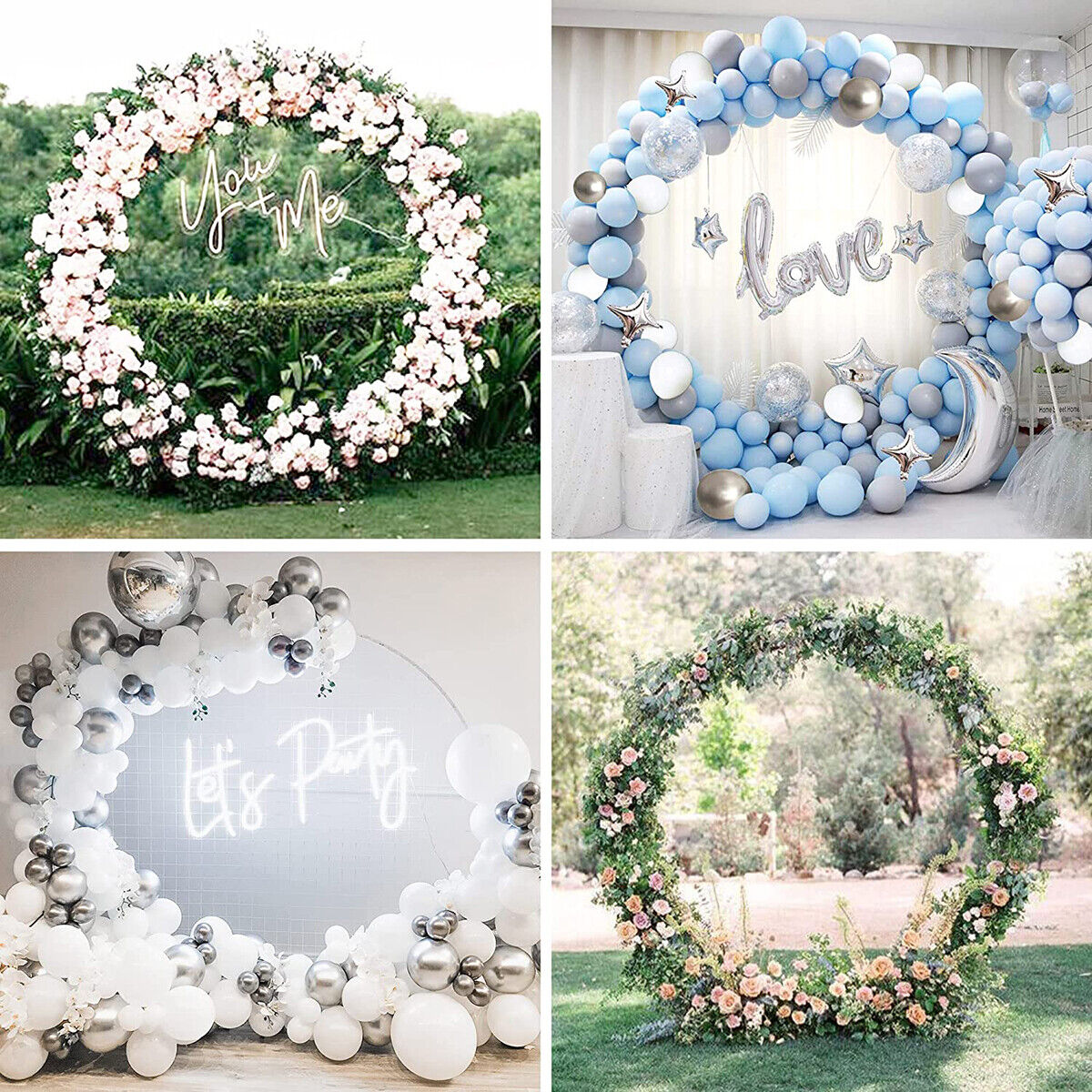 2M Round Wedding Balloon Arch Backdrop Stand Flower Party Decoration Background