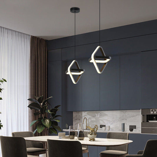 Kitchen Lamp LED Pendant Light Bar Chandelier Lighting Home Black Ceiling Lights