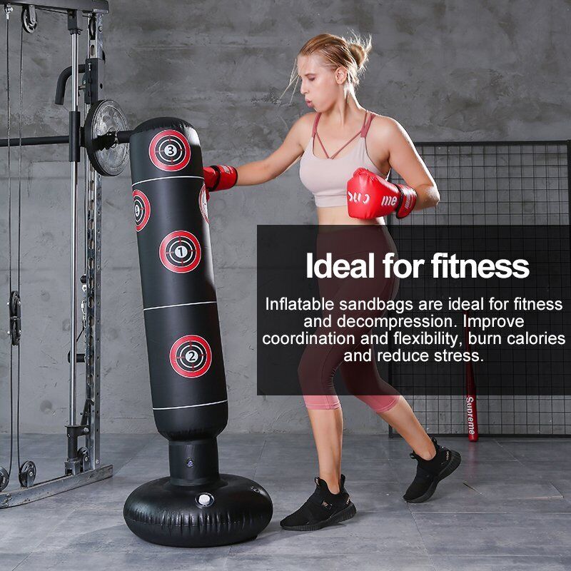 Free Standing Boxing Punching Bag - Boxing Stand Dummy Target Fitness Kick MMA