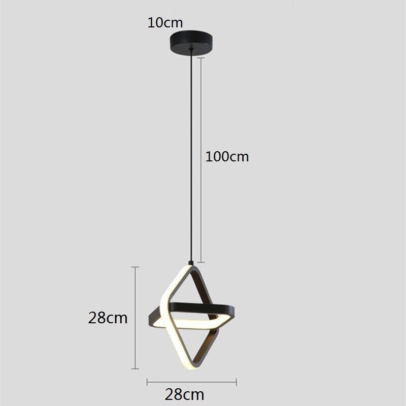 Kitchen Lamp LED Pendant Light Bar Chandelier Lighting Home Black Ceiling Lights