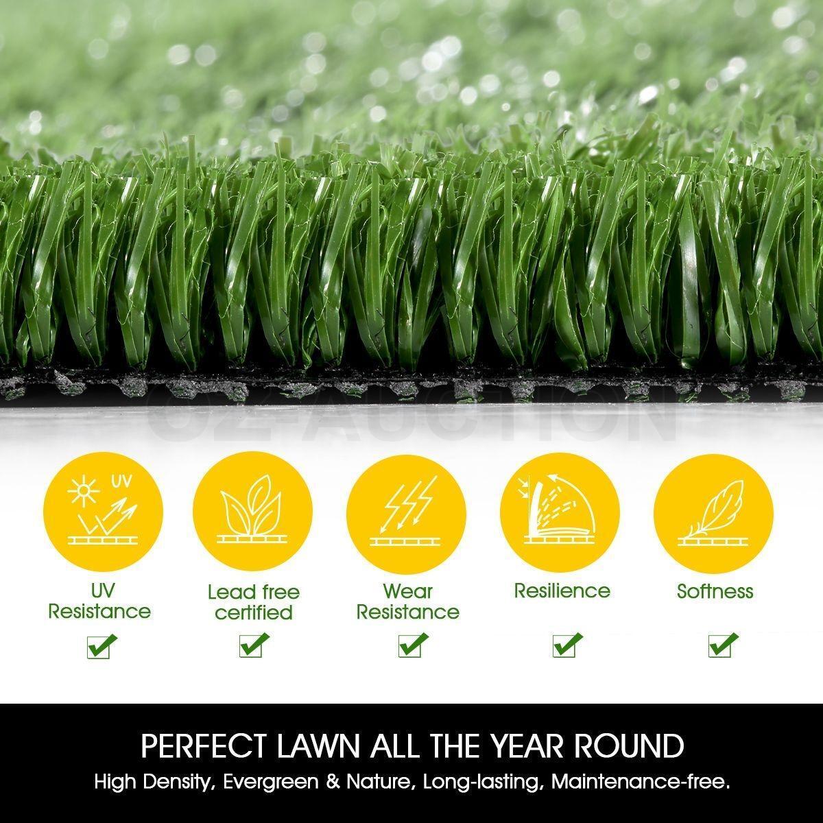 20SQM Artificial Grass Fake Synthetic Turf Plastic Plant Lawn Flooring 12mm