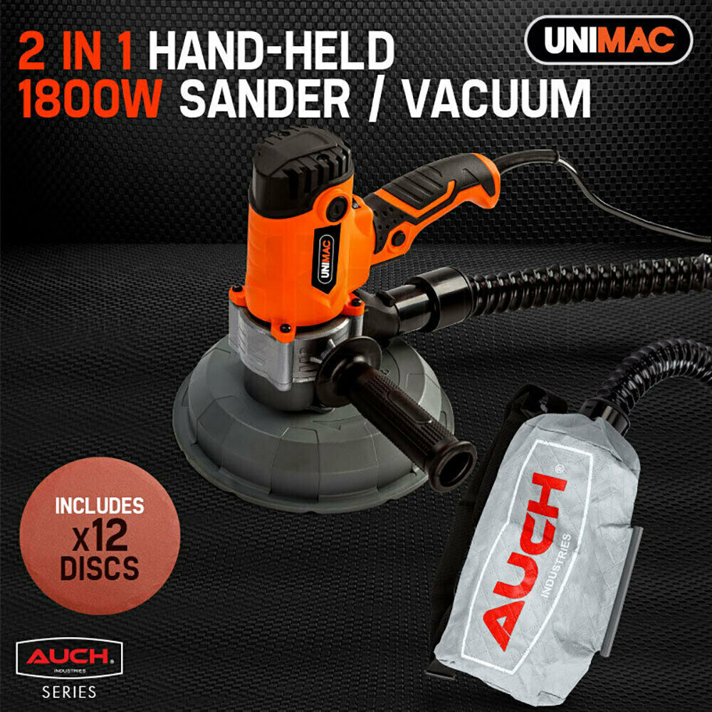 UNIMAC Drywall Sander Automatic Vacuum System Gyprock Wall Plaster 1800W