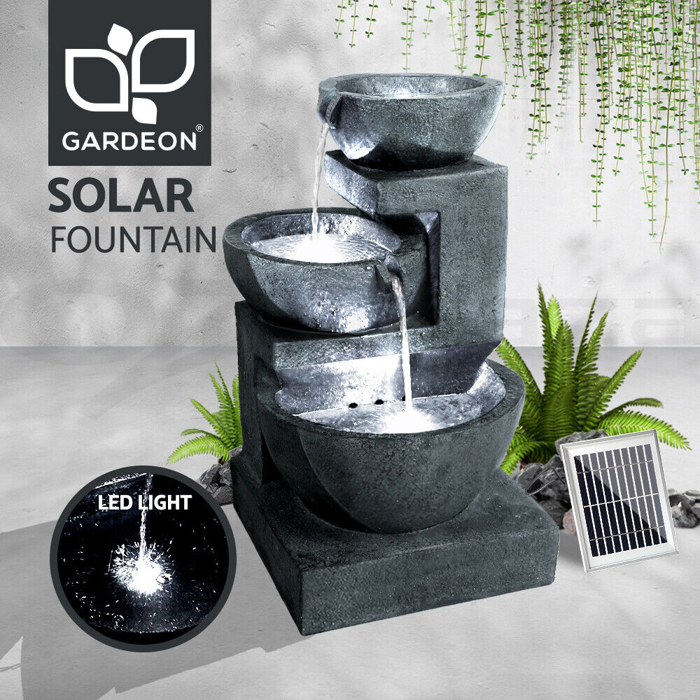 Gardeon Water Fountain Features Solar Outdoor Cascading Garden Indoor Bird Bath