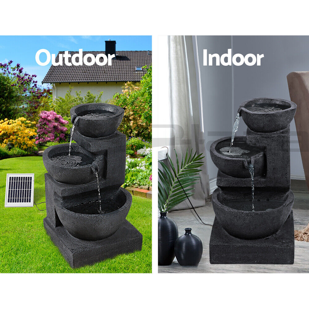 Gardeon Water Fountain Features Solar Outdoor Cascading Garden Indoor Bird Bath