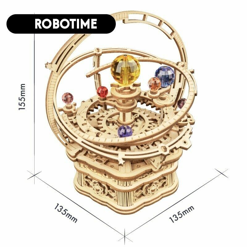 Robotime DIY 3D Starry Night Wooden Puzzle Game Assembly Music Box Toy Gift