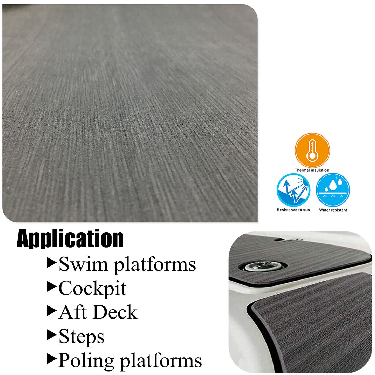 90×240cm EVA Foam Boat Flooring Marine Teak Decking For Yacht Carpet Light Grey