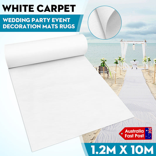 10X1.2M White Carpet Aisle Runner Wedding Party Event Decoration Mats Rugs