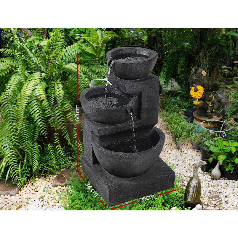 Gardeon Water Fountain Features Solar Outdoor Cascading Garden Indoor Bird Bath