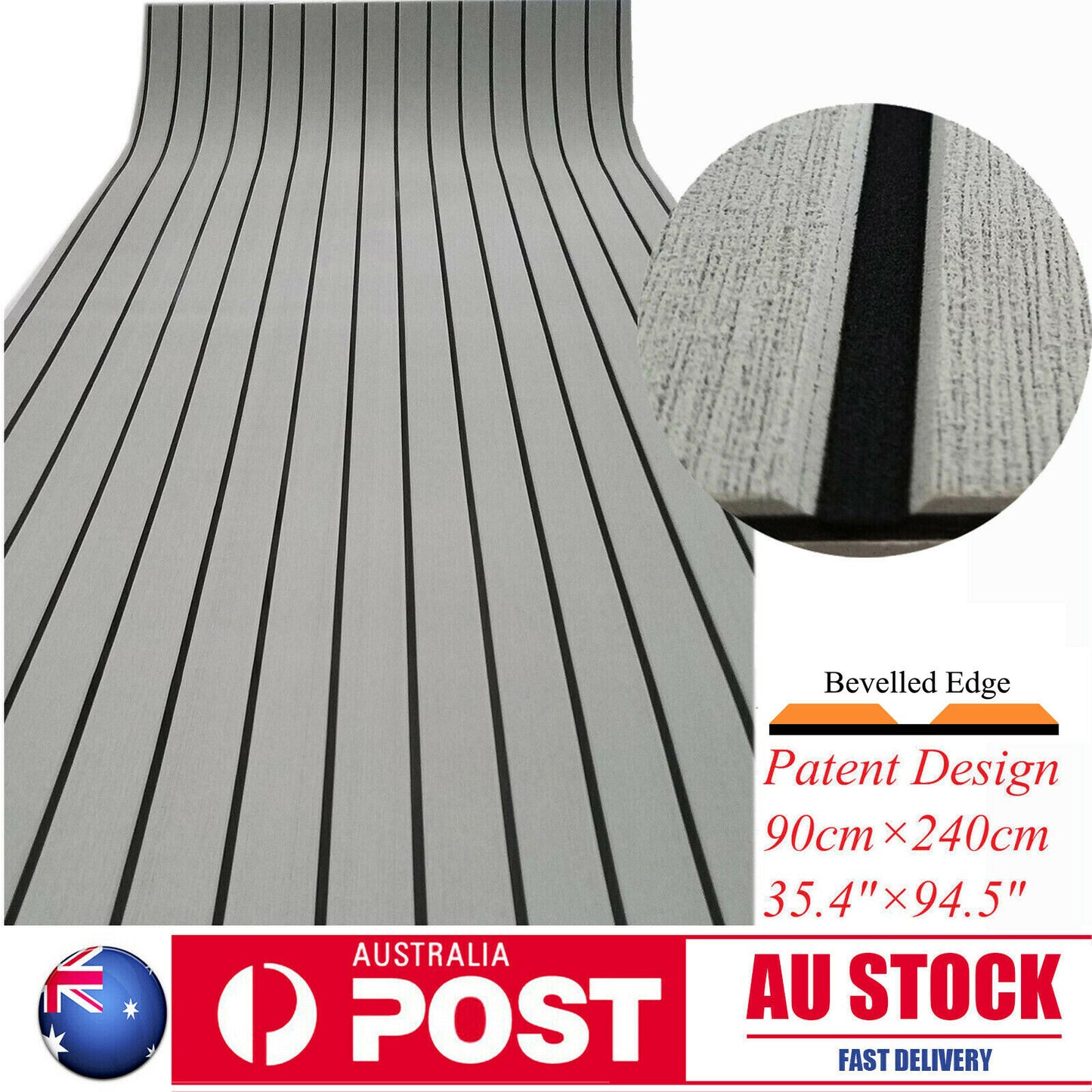 EVA Boat Flooring Marine Teak Decking For Yacht Carpet Light Grey 90×240cm