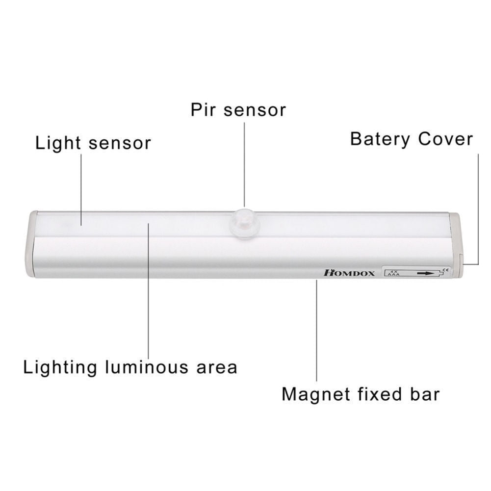 Motion Sensor PIR Light Cordless Battery Powered LED Night Light Closet Stair