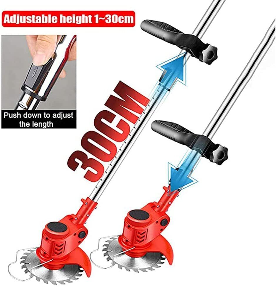 12V Cordless Grass Weed Lawn Trimmer Whipper Snipper Brush Cutter +2 Battery Set