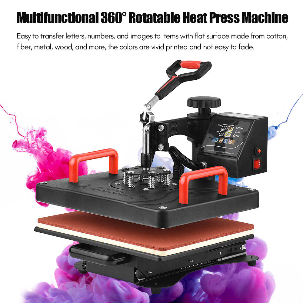 5 in 1 Heat Press Transfer T-Shirt Mug Hat Sublimation Printer Printing Machine