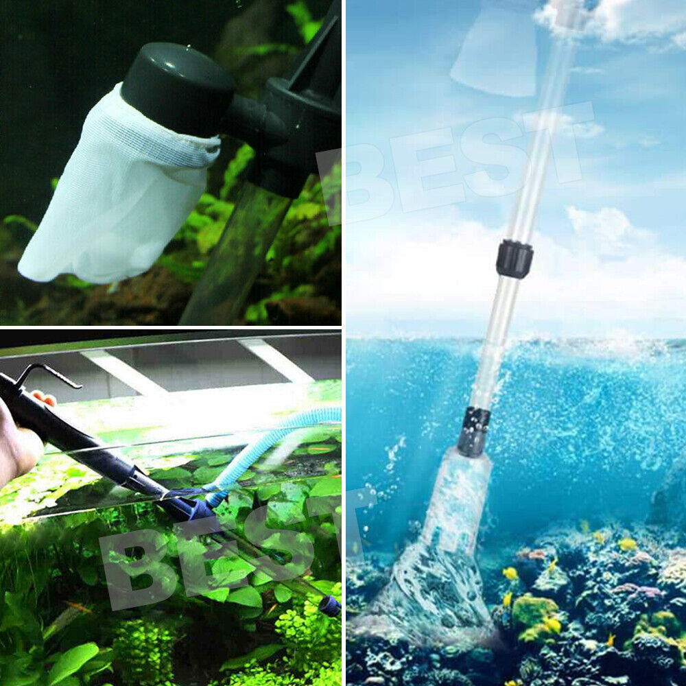 Fish Tank Cleaner Battery Syphon Change Pump Water Filter Aquarium Vacuum Gravel