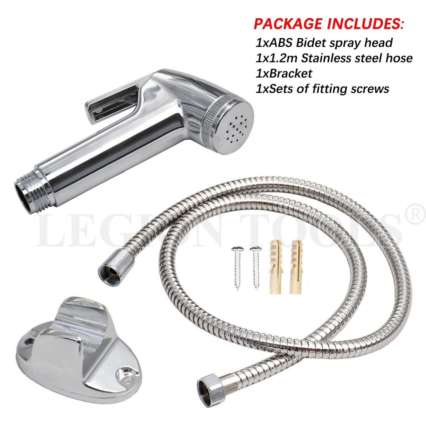 Bidet Douche Toilet Spray Shattaf Shower Head Hose Sprayer Kit Hand Silver