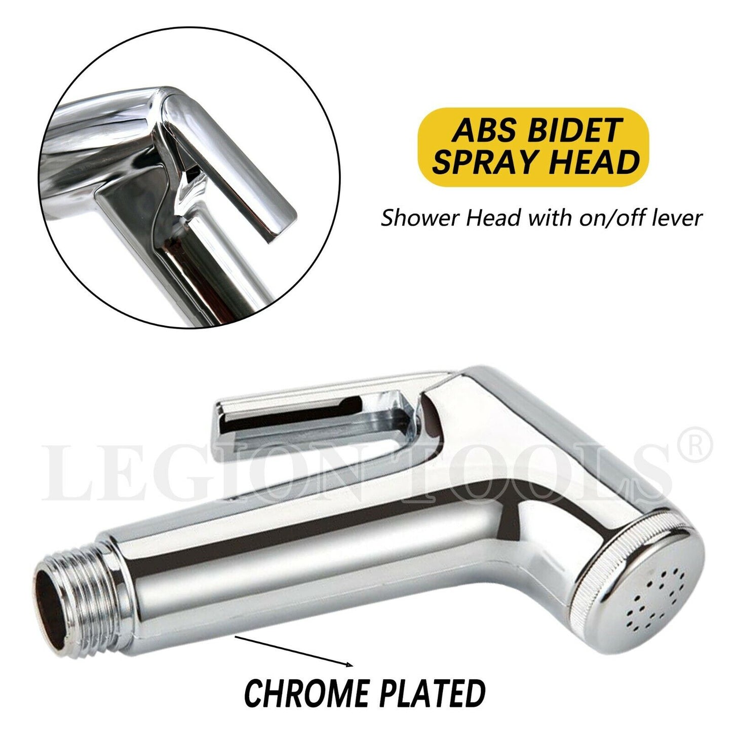 Bidet Douche Toilet Spray Shattaf Shower Head Hose Sprayer Kit Hand Silver